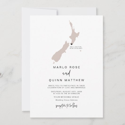 QUINN Nieuw-Zeeland Kaart Bestemming Reizen Trouwe (Voorkant)