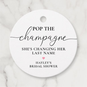 Quinn Pop de Champagne Bruidsfeest Bedankjes Labels