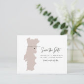 QUINN Portugal Kaart Save the Date (Beweegbaar Har (Staand voorkant)