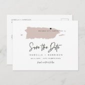 QUINN Puerto Rico Kaart Save the Date Beweegbaar H (Voorkant / Achterkant)