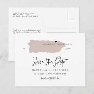 QUINN Puerto Rico Kaart Save the Date Beweegbaar H