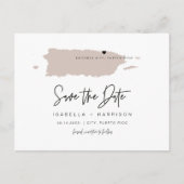 QUINN Puerto Rico Kaart Save the Date Beweegbaar H (Voorkant)
