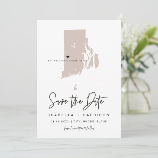 QUINN RHODE ISLAND Blush Map opslaan Datum Kaart (Staand voorkant)