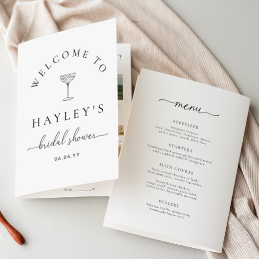 Quinn Script Bridal Shower Game and Menu Booklet