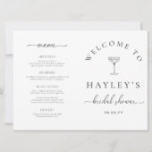 Quinn Script Bridal Shower Game and Menu Booklet Kaart (Voorkant)