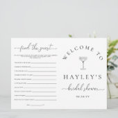 Quinn Script Bridal Shower Game Booklet Kaart (Staand voorkant)