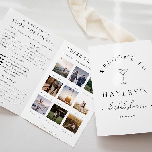 Quinn Script Bruidsfeest Spelboekje Flyer