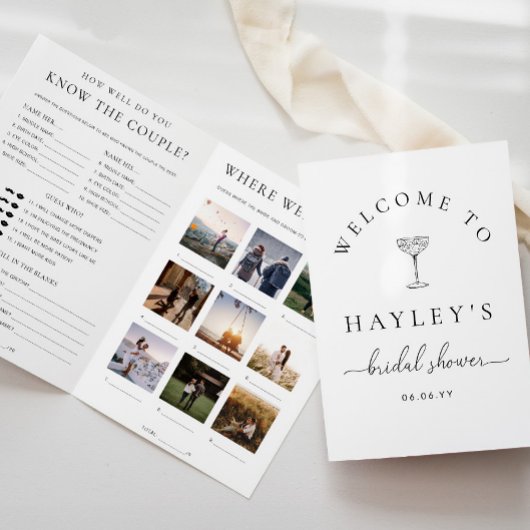 Quinn Script Bruidsfeest Spelboekje Kaart