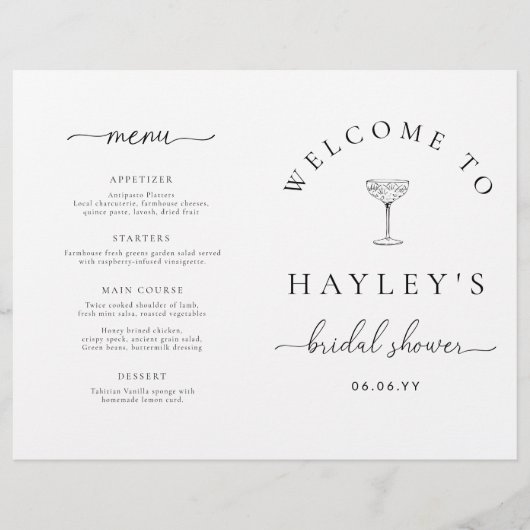 Quinn Script Vrijgezellenfeest spel en menu boekje (Voorkant)