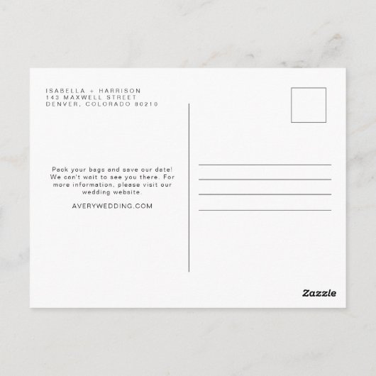 QUINN- South Carolina Kaart Save the Date EDITABLE (Achterkant)