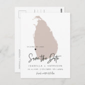 QUINN- Sri Lanka Kaart Save the Date *Verplaatsbaa (Voorkant / Achterkant)