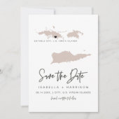 QUINN US VIRGIN ISLANDS Blush Map opslaan op datum Kaart (Voorkant)