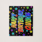 "QUINN" Voornaam, geun "HAPPY BIRTHDAY" Legpuzzel (Verticaal)