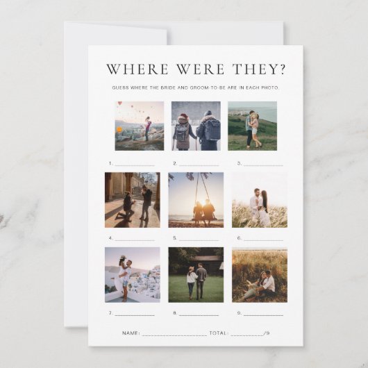 Quinn Waar waren ze Vakantiefoto Game Kaart (Voorkant)