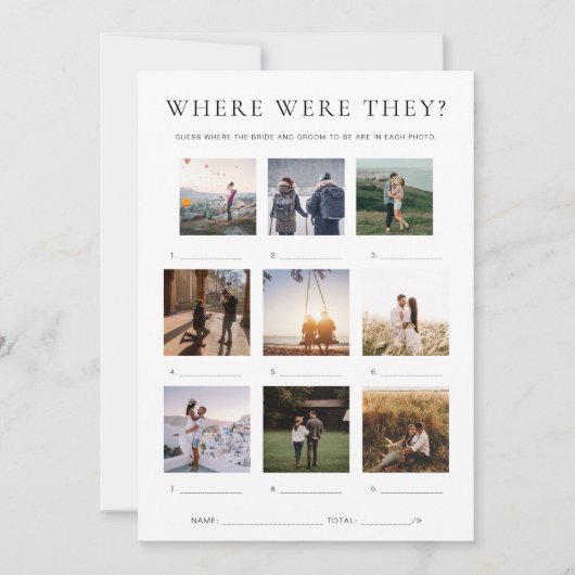 Quinn Waar waren ze Vakantiefoto spel Kaart (Voorkant)