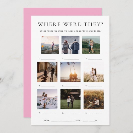 Quinn Waar waren ze Vakantiefoto spel Kaart (Voorkant / Achterkant)