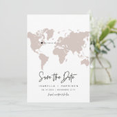 QUINN Wereldkaart Reisbestemming Save the Date Kaart (Staand voorkant)