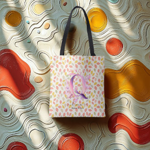 Quinn's Betoverende Bloei - Boho Bloemrijke Monogr Tote Bag