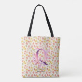 Quinn's betoverende bloei - Boho Floral Monogram Q Tote Bag (Achterkant)