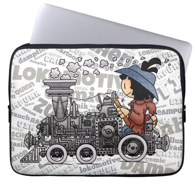 Quinns Dampf-Lokomotive Laptop Sleeve (Voorkant)