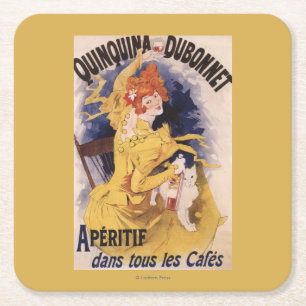 Quinquina Dubonnet Aperitif Promotion Poster Kartonnen Onderzetters