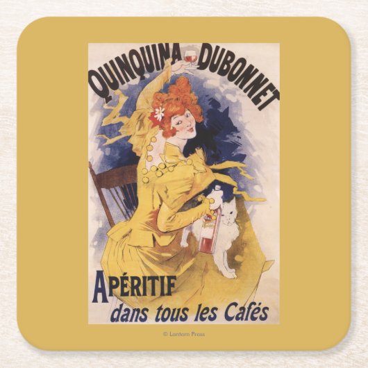 Quinquina Dubonnet Aperitif Promotion Poster Kartonnen Onderzetters (Voorkant)