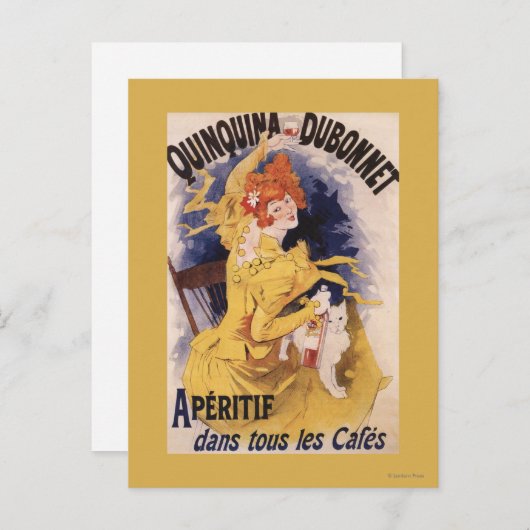 Quinquina Dubonnet Aperitif Promotional Poster Briefkaart (Voorkant / Achterkant)