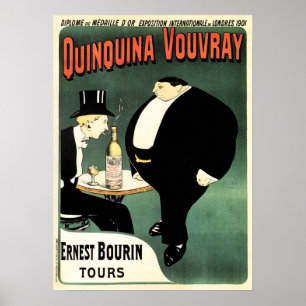 QUINQUINA VOUVRAY Liqueur Paris  Liquor Ad Poster