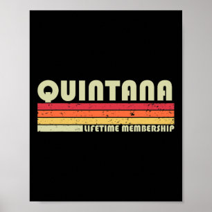 Quintana Achternaam Funny Retro Vintage 90s Verjaa Poster
