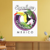 Quintana Roo holbox strand mexico. Canvas Afdruk (Insitu (Woonkamer))