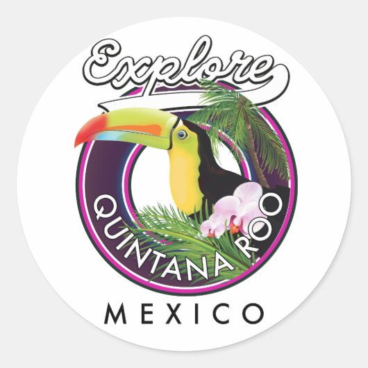 Quintana Roo holbox strand Mexico. Ronde Sticker (Voorkant)