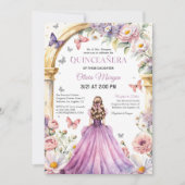 Quintencera Glam Paarse jurk verjaardagsfeestje Bedankkaart (Voorkant)