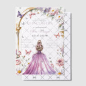 Quintencera Glam Paarse jurk verjaardagsfeestje Vellum Uitnodigingen (Offset (Uitnodiging))