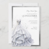 Quintencera Glam Red Dress Bedankkaart (Voorkant)