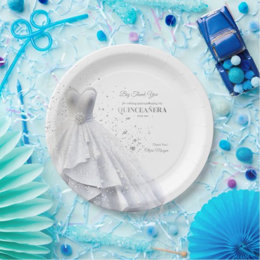 Quintencera Glam Red Dress Papieren Bordje (Feest)