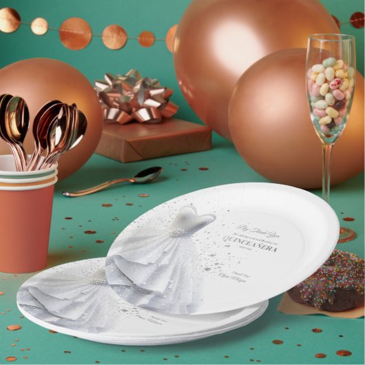 Quintencera Glam Red Dress Papieren Bordje (Multi)