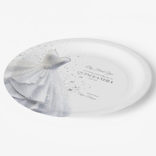 Quintencera Glam Red Dress Papieren Bordje (Gekanteld)