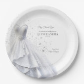 Quintencera Glam Red Dress Papieren Bordje (Voorkant)