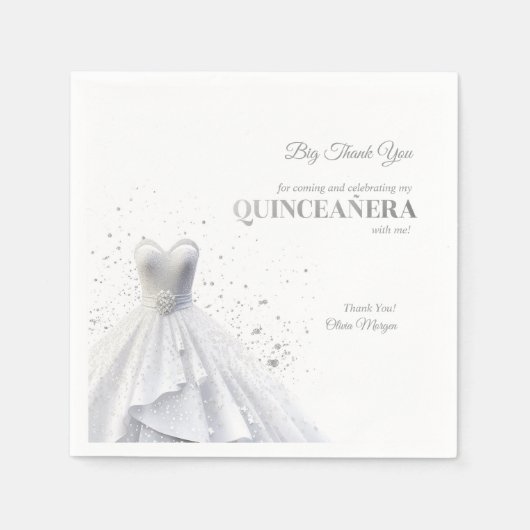 Quintencera Glam Red Dress Servet (Voorkant)