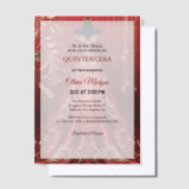 Quintencera Glam Red Dress Verjaardagsfeest Uitnod Vellum Uitnodigingen (Offset)