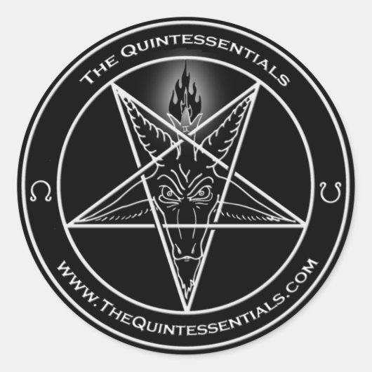 Quintessals "Baphomet" Sticker! Ronde Sticker (Voorkant)