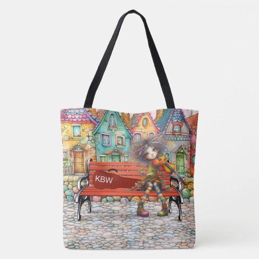 Quintessens Quirky Viool - ZIE TERUG! Tote Bag (Achterkant)
