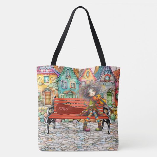 Quintessens Quirky Viool - ZIE TERUG! Tote Bag (Achterkant)