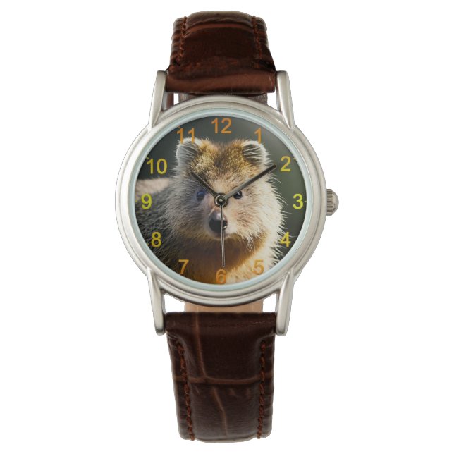 Quintin The Ginger Quokka, Wrist Watch Horloge (Voorkant)