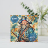 QUINTON ~ Verjaardag Kaart ~ Pirate ~ (Staand voorkant)
