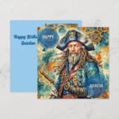 QUINTON ~ Verjaardag Kaart ~ Pirate ~ (Voorkant / Achterkant)