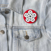 quintuple knot in de vorm van wodcut ronde button 5,7 cm (In situ)
