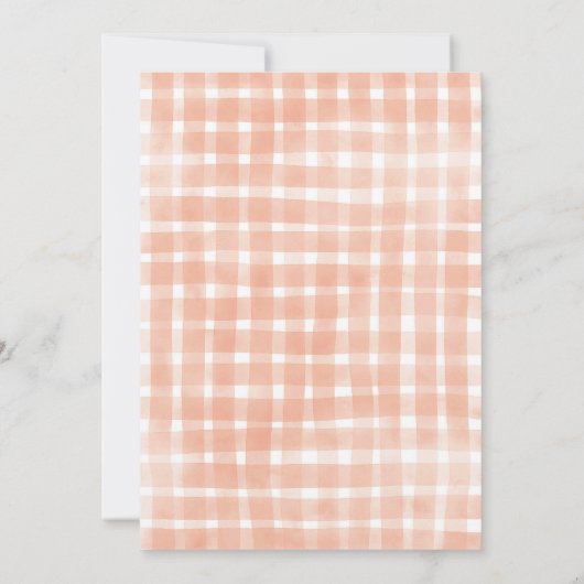 Quirk Gingham Plaid Bow Pumpkin Bruids Brunch Kaart (Achterkant)