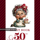 Quirky 50th birthday woman event guest book gastenboek