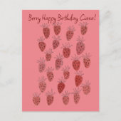 Quirky aardbery Pattern Birthday Kaart (Voorkant)